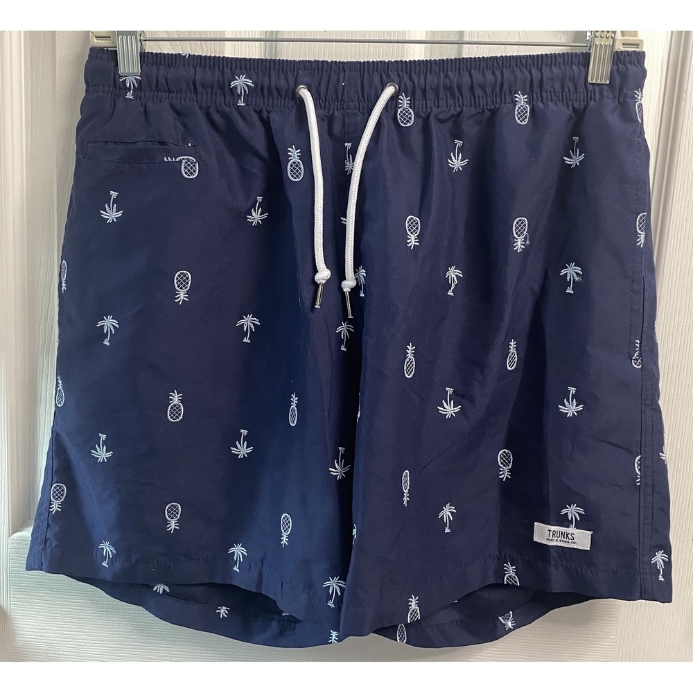Trunks Surf & Swim Co. Men's‎ Swim Trunks Board Shorts Blue W/pineapples Sz. XL